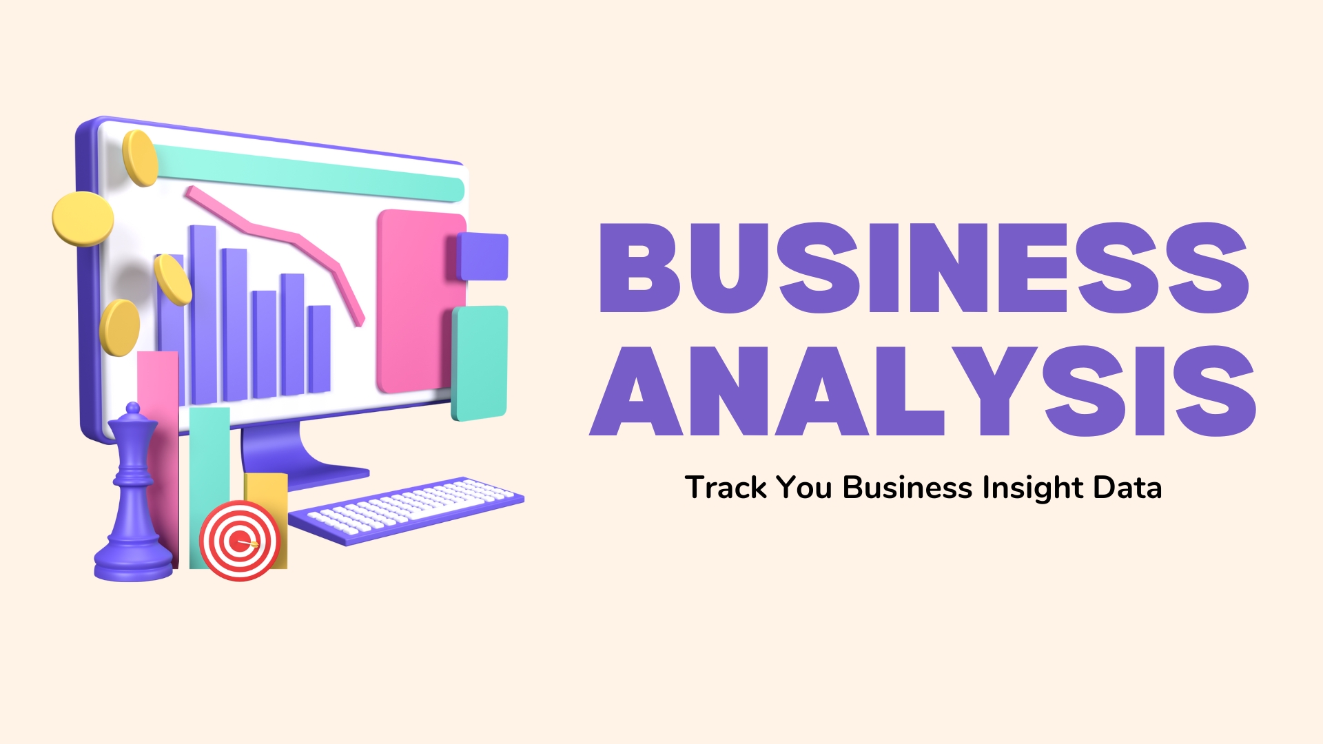 Simple Pastel 3D Business Analysis Professional Presentation